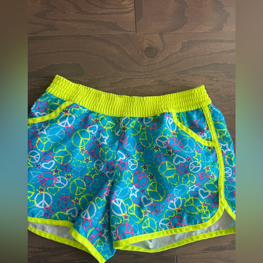 Girls athletic lot Sz Large 10/12 tank top w/bra shorts colorful summer sports - Picture 2 of 16